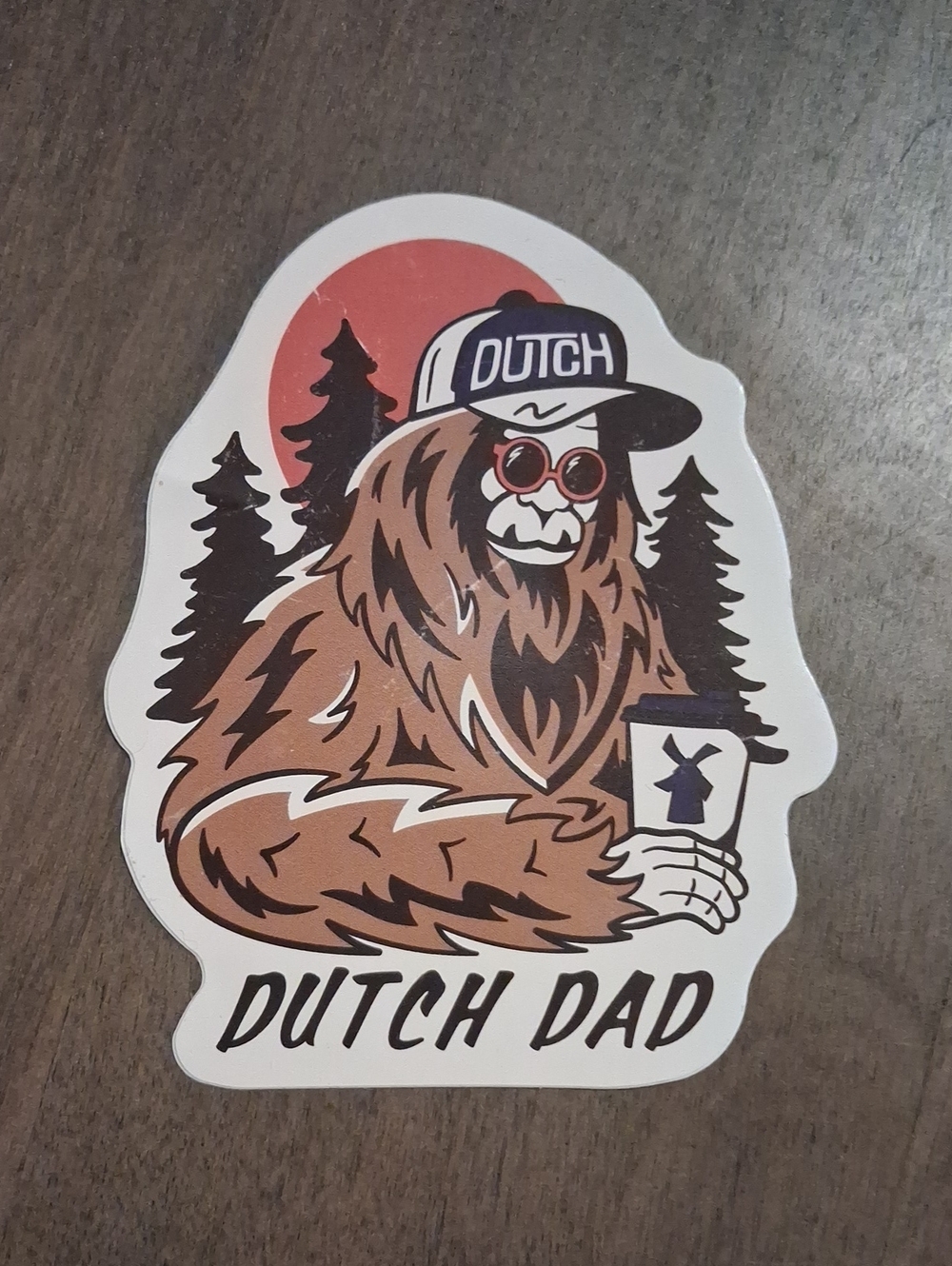 Dutch Bros Brown Bigfoot 'Dutch Dad' Sticker